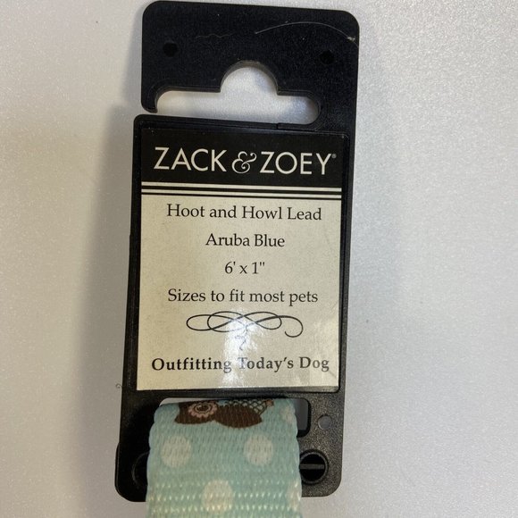 ZACK ZOEY Dog Leash 6ft Lead & Adjustable Collar Owl Aruba Blue Brown XL Cute - Picture 5 of 7